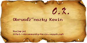 Obrusánszky Kevin névjegykártya
