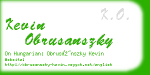kevin obrusanszky business card